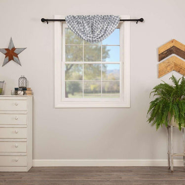 Sawyer Mill Blue Plaid Balloon Valance Curtain VHC Brands - The Fox Decor